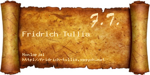 Fridrich Tullia névjegykártya